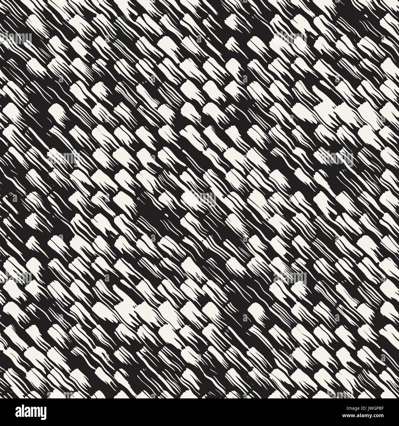 Vector seamless pattern with brush stripes and strokes. Black and white ...