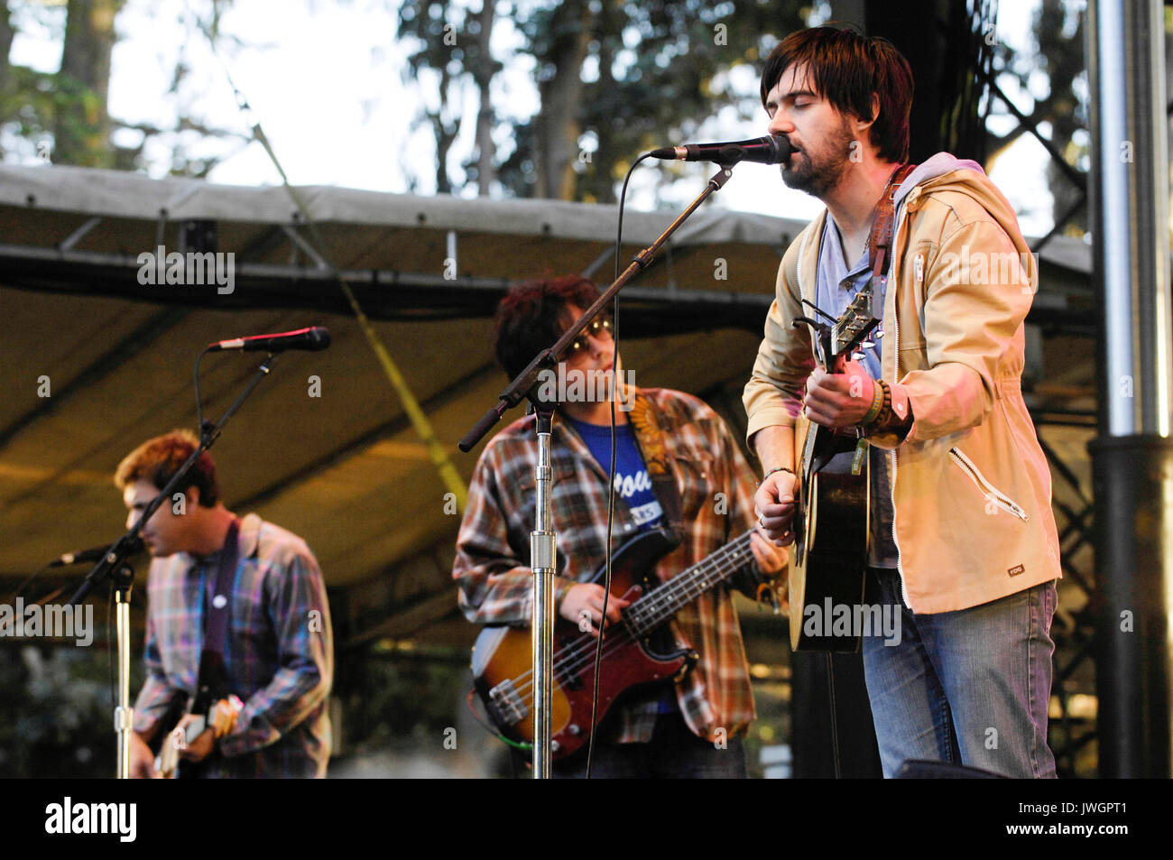 Conor Oberst & Mystic Valley Band performs 2009 Outside Lands Festival Golden Gate Park San Francisco August 29,2009. Stock Photo