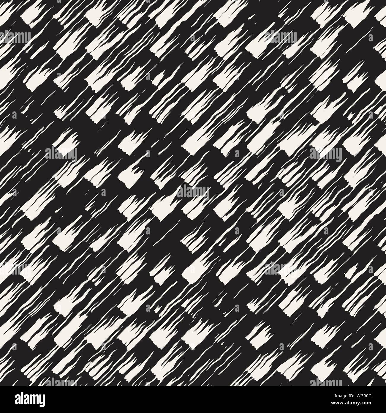 Vector seamless pattern with brush stripes and strokes. Black and white ...