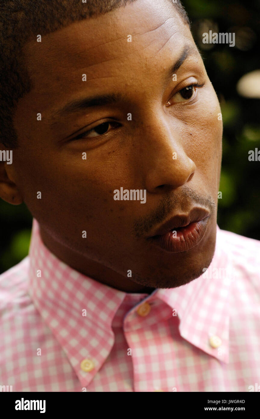Pharrell Williams attends Brooklyn Element Media Day Beverly Wilshire Hotel August 1,2009 Beverly Hills,California. Stock Photo