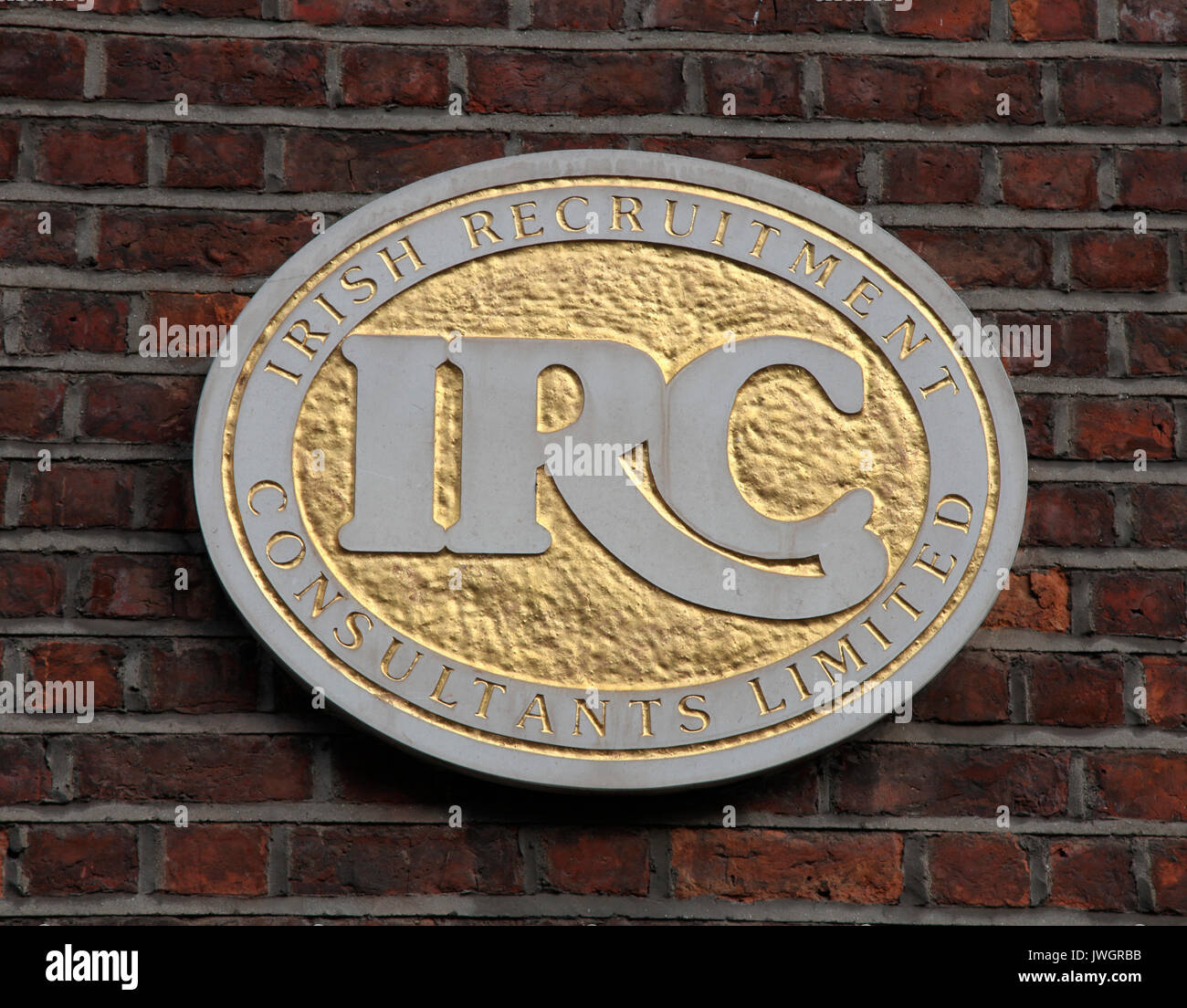Nameplate of the Irish Recruitment Consultancy in Ely Place, Dublin, Ireland Stock Photo