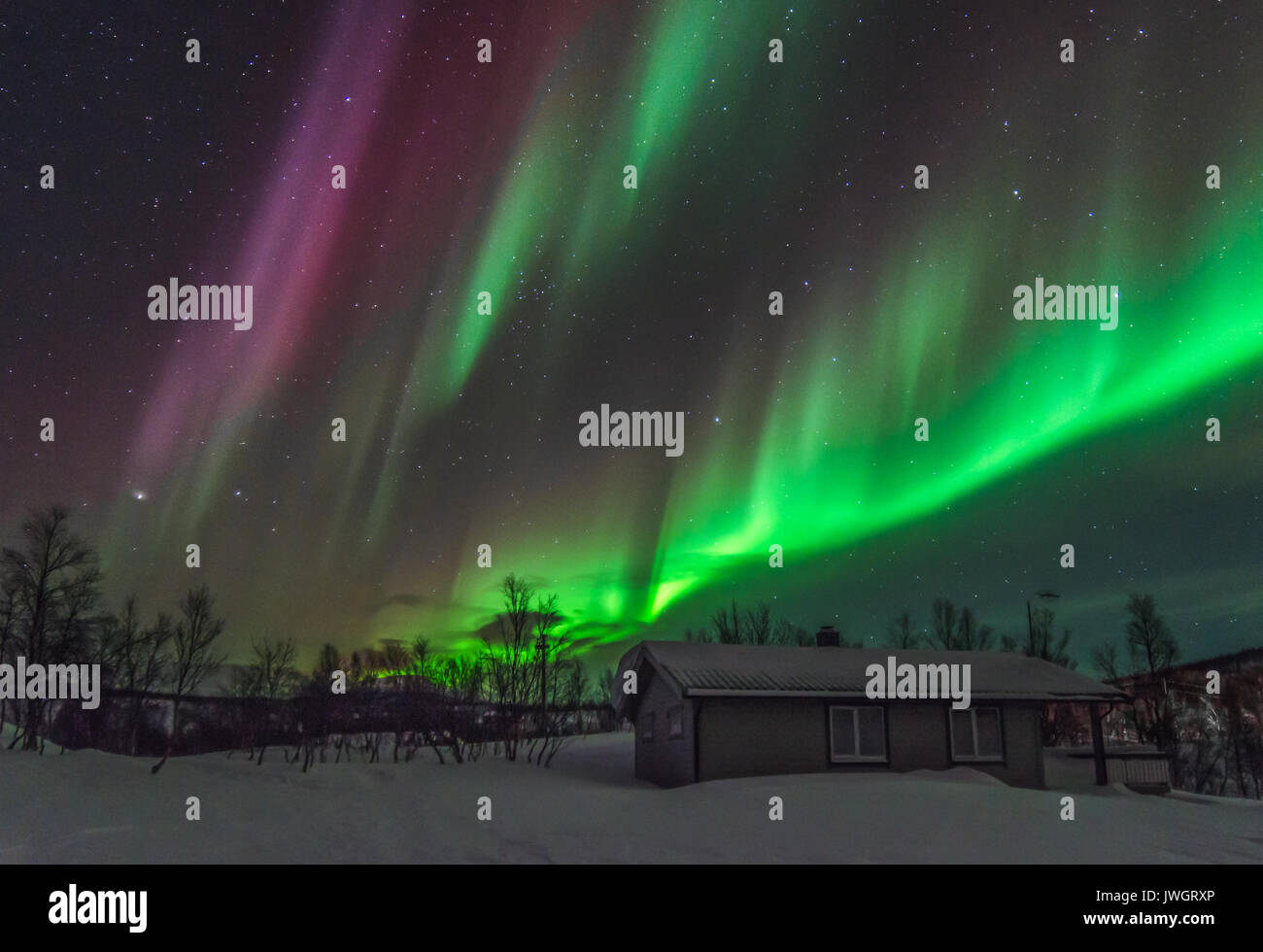 Northern lights Alta Finnmark Norway Stock Photo