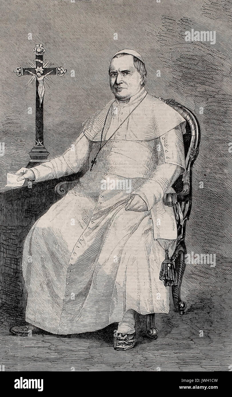 His Holiness, Pope Pius IX, circa 1860 Stock Photo