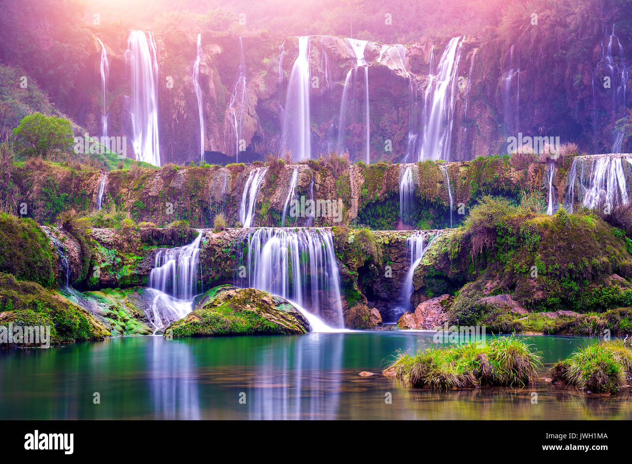 Jiulong waterfall in Luoping, China. Stock Photo