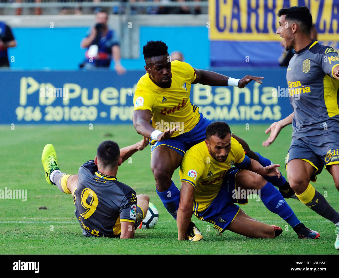 Soccer match Cadiz vs Las Palmas during LXIII Ramón de Carranza Trophy