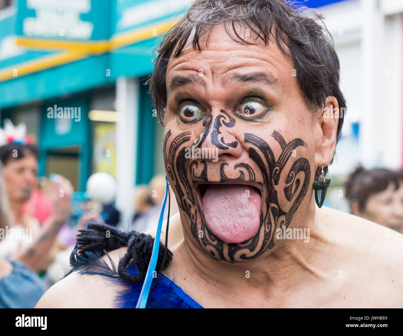 Maori dancers from New Zealand performing the Haka at Billingham