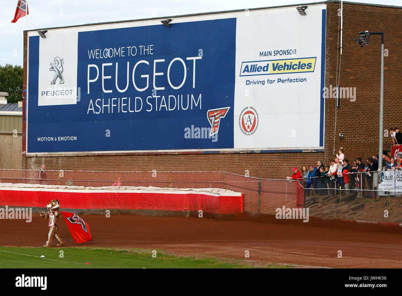 Glasgow, Scotland, UK. 12th August, 2017. Peugeot Ashfield Stadium with Roary Credit: Colin Poultney/Alamy Live News Stock Photo