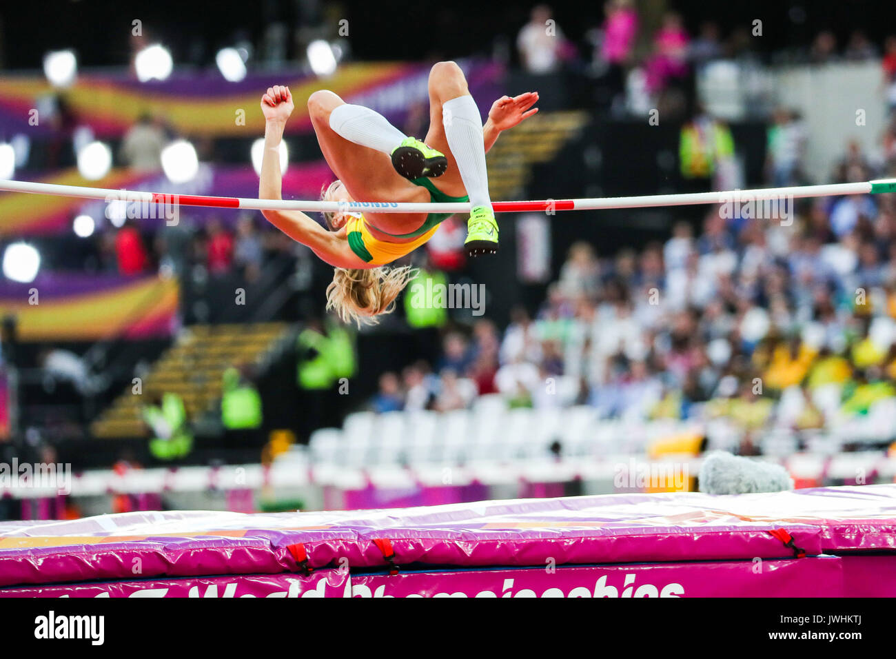 London, UK. 12th Aug, 2017.  Airiné Palšyté, Lithuania, in the women's high jump final on day nine of the IAAF London 2017 world Championships at the London Stadium. Credit: Paul Davey/Alamy Live News Stock Photo