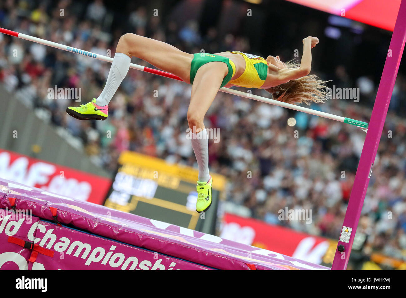 London, UK. 12th Aug, 2017.  Airiné Palšyté, Lithuania, the women's high jump final on day nine of the IAAF London 2017 world Championships at the London Stadium. Credit: Paul Davey/Alamy Live News Stock Photo
