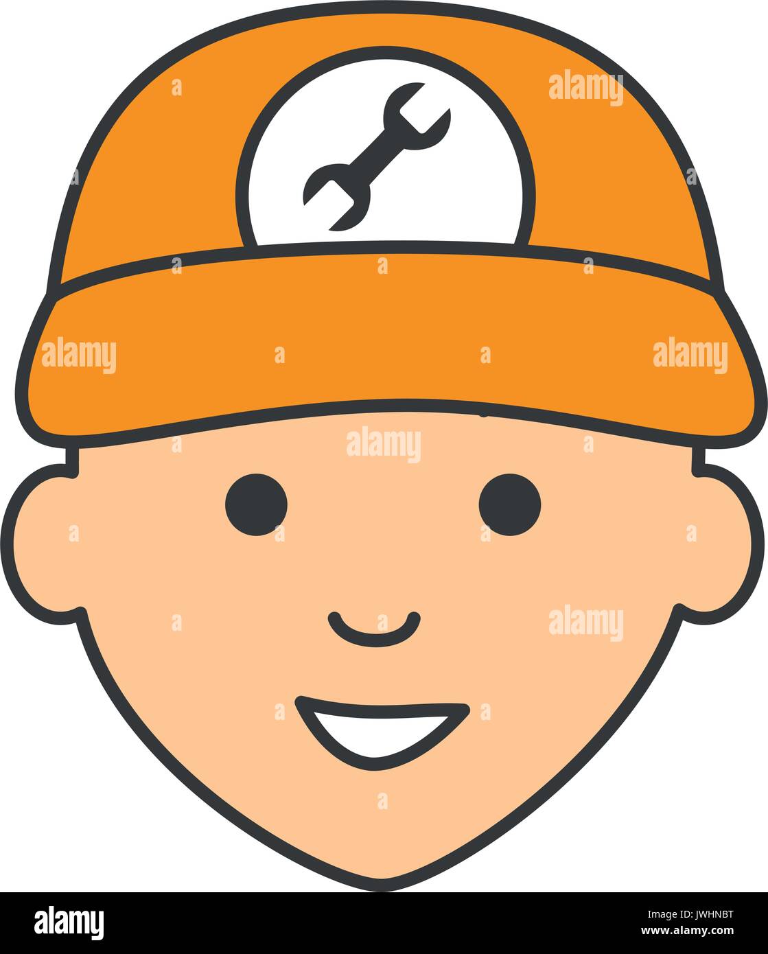 mechanic head avatar character icon vector illustration design Stock ...