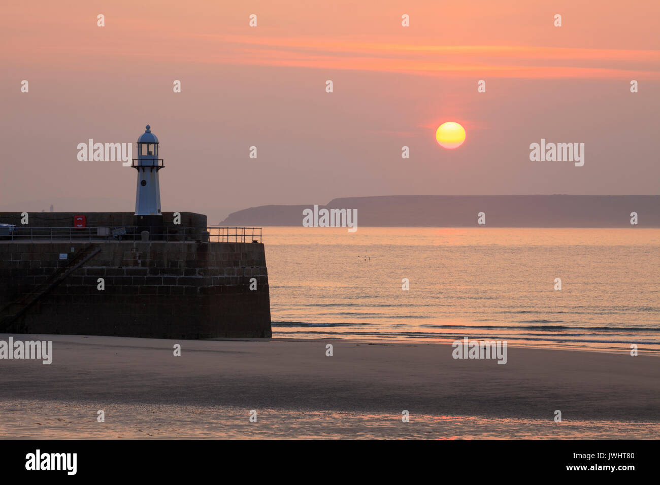 Sunrise captured at St Ives in Cornwall Stock Photo