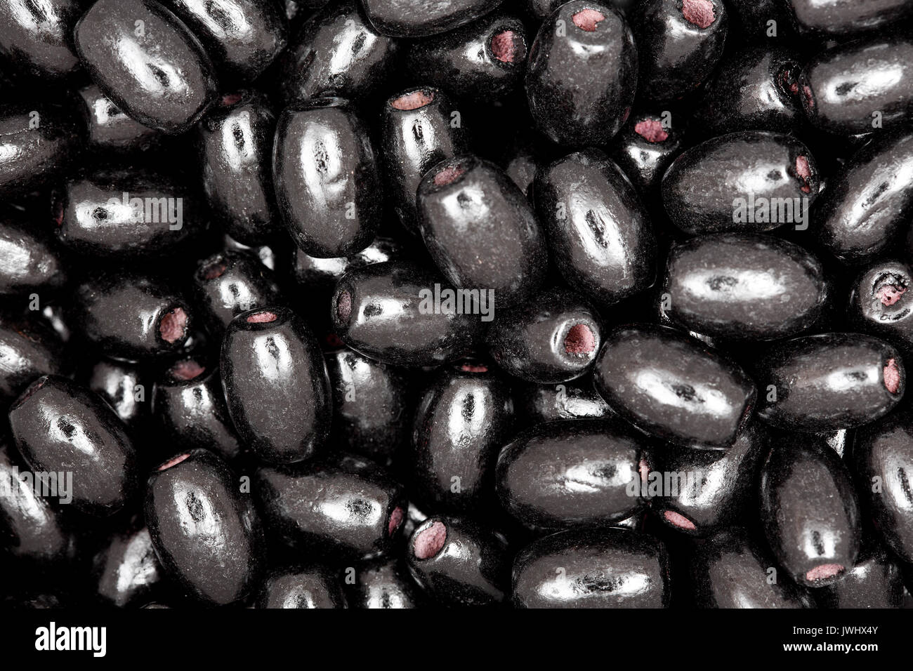 Close-up black beads. Texture. Stock Photo