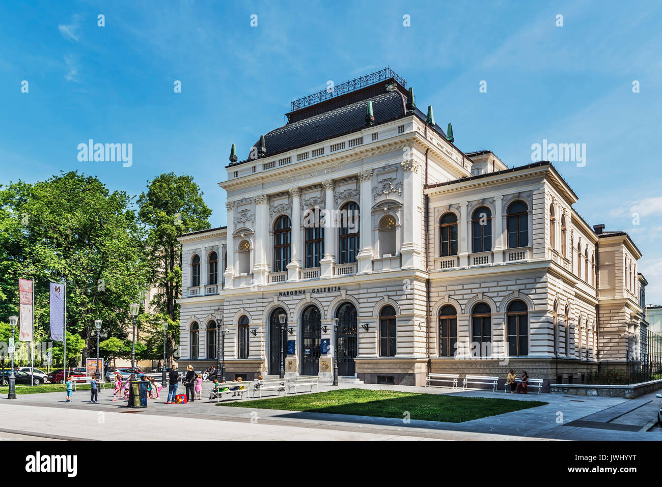 The National Gallery of Slovenia is an art museum for painting and sculptures, Ljubljana, Slovenia, Europe Stock Photo