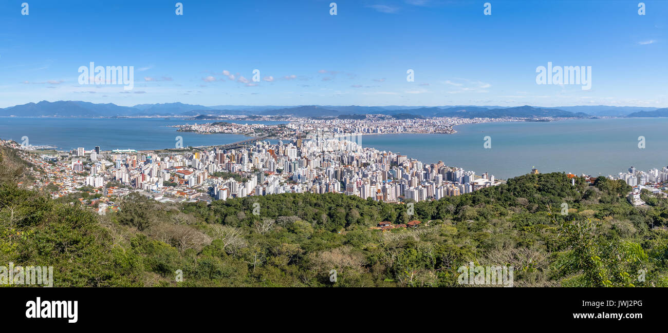 Panoramic Aerial view of Dowtown Florianopolis City - Florianopolis ...