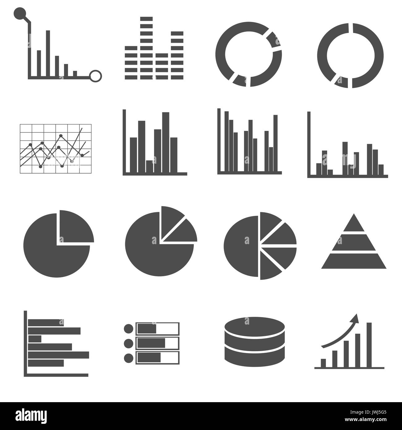 business data icons set vector Stock Photo