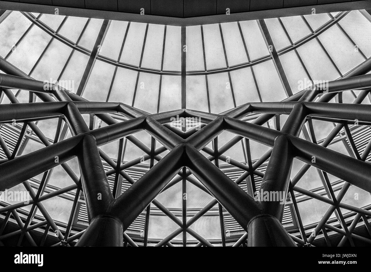 Behind the Structure at Kings Cross Station Concourse London Digitally Enhanced Stock Photo