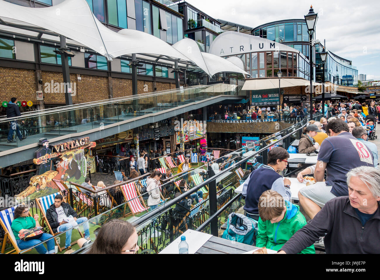 The Stables Market,Camden Market,Outdoor Eating Area,London,England,UK Stock Photo