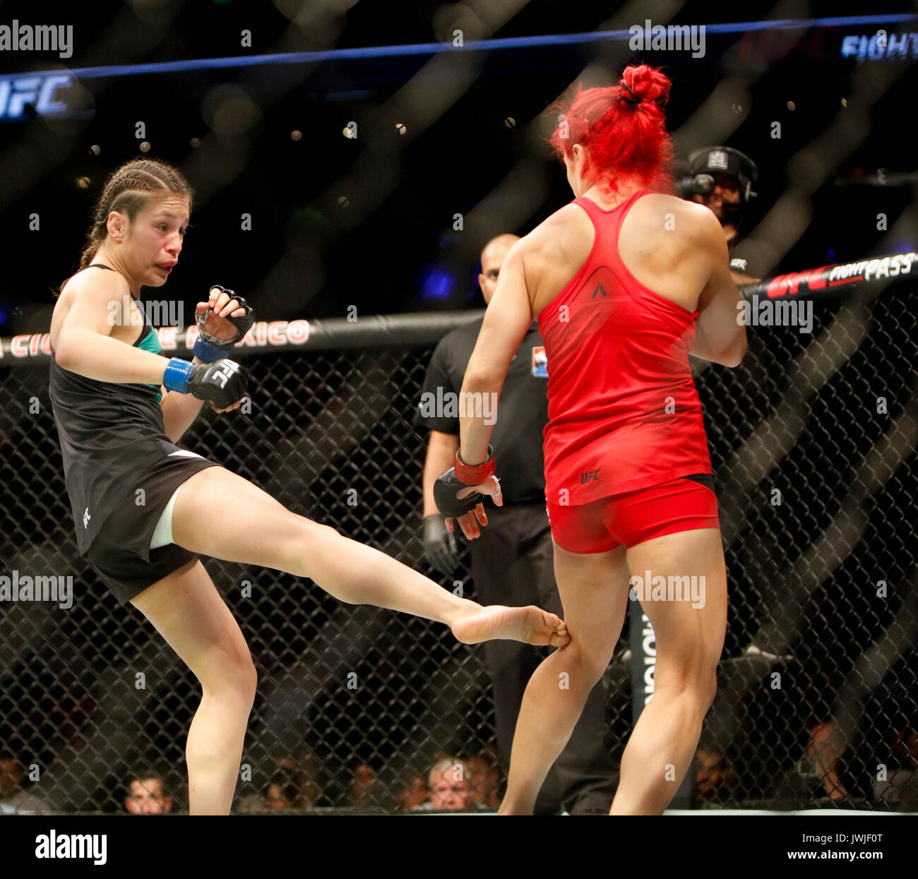 Alexa Grasso takes Randa Markos during UFC Fight Night 114 Mexico City,Mexico Stock Photo