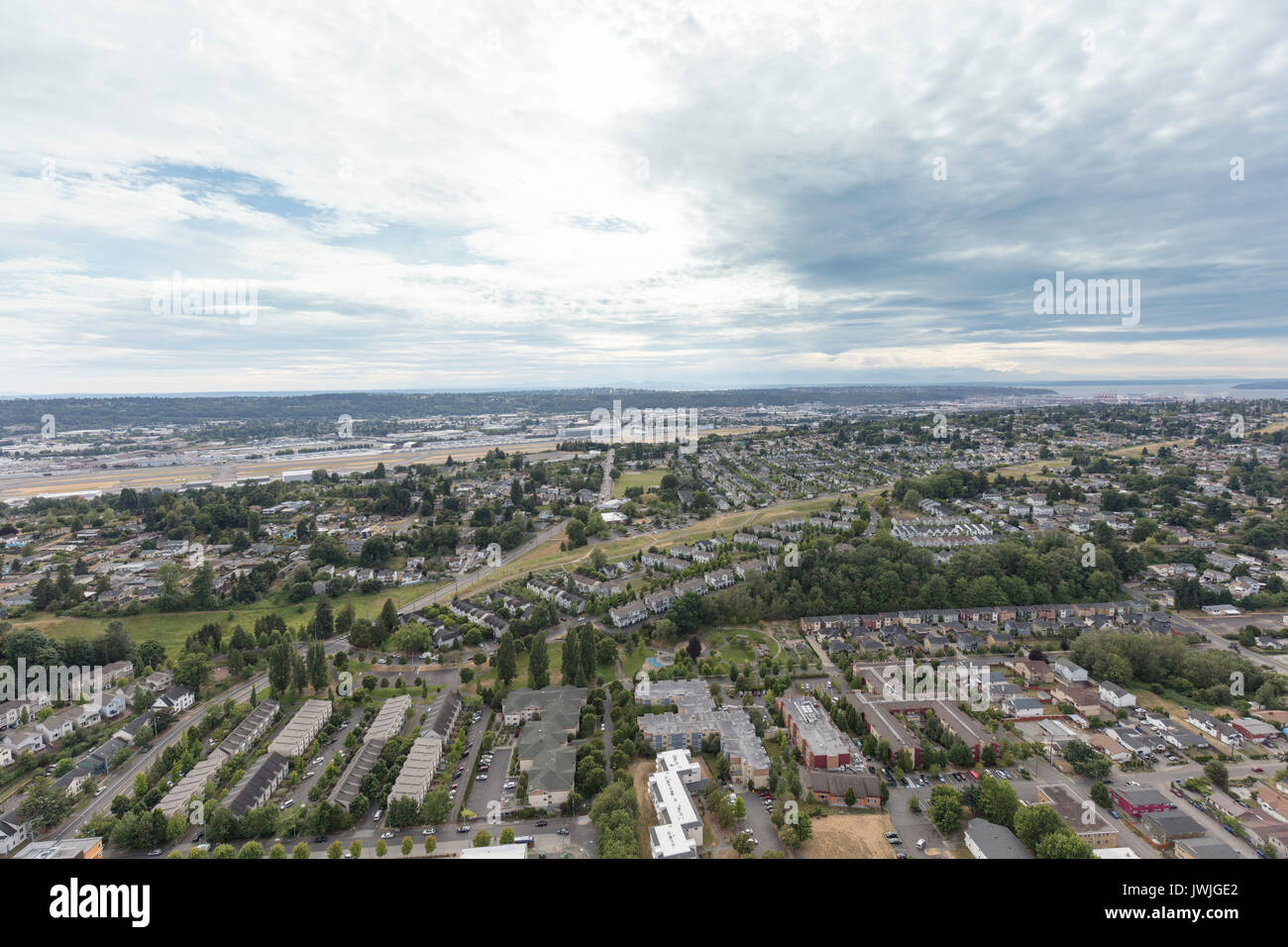 aerial view of New Holly around S Othello St, Seattle, WA, USA Stock