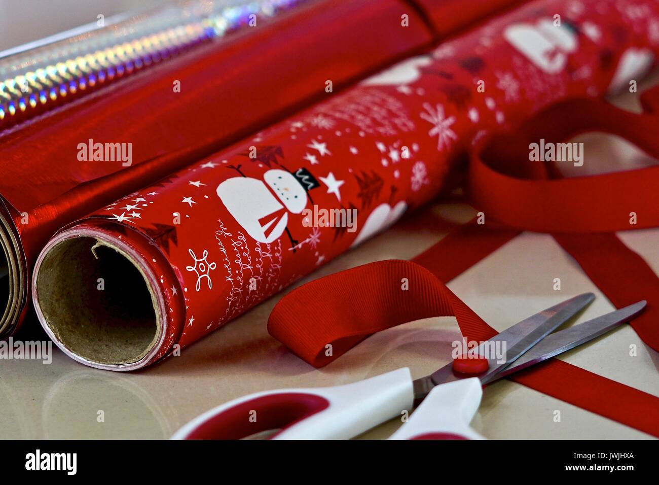 Red And Silver Holiday Wrapping Paper Rolls, 2 Rolls - Papyrus