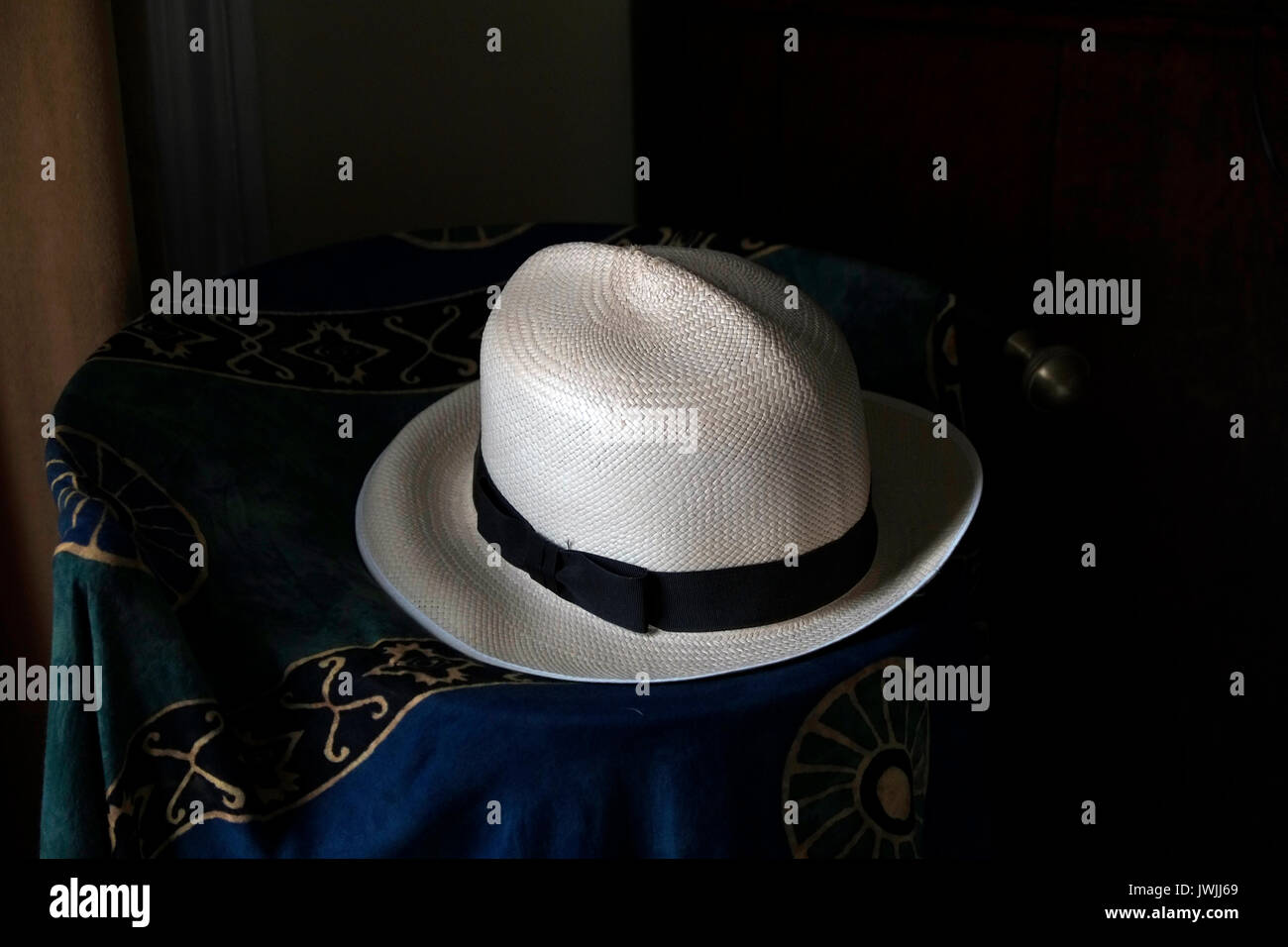 A posed photograph shows a Panama hat, in London, Britain August 7, 2017. © John Voos Stock Photo