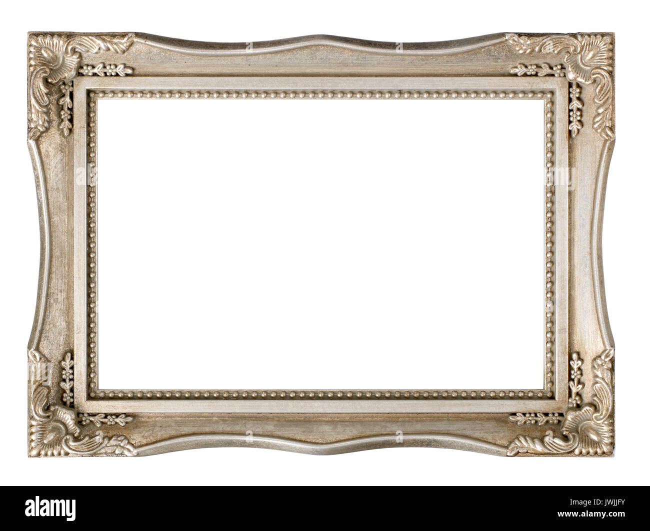 Silver Painted Picture frame Stock Photo
