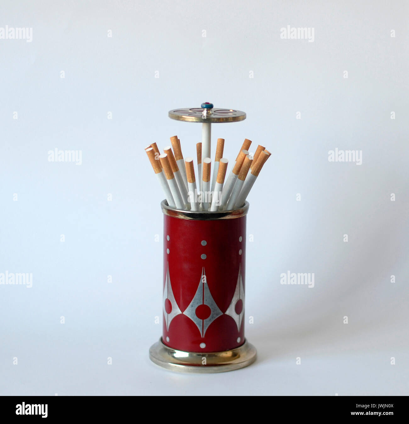 Antique cigarette case with music. Cigar case with open and close