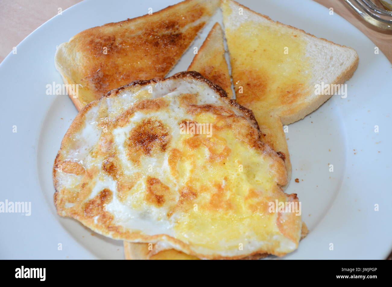 egg on toast Stock Photo