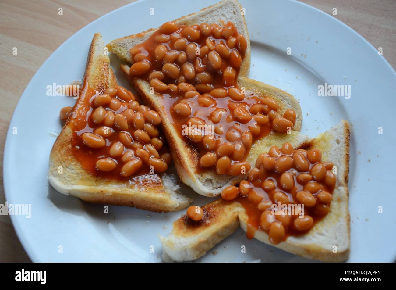 beans on toast Stock Photo