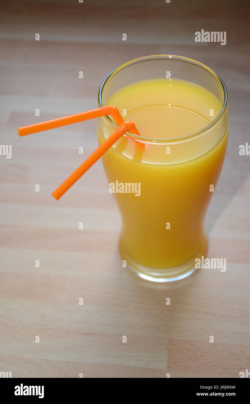five a day, Fresh squeezed pint of orange juice Stock Photo Alamy
