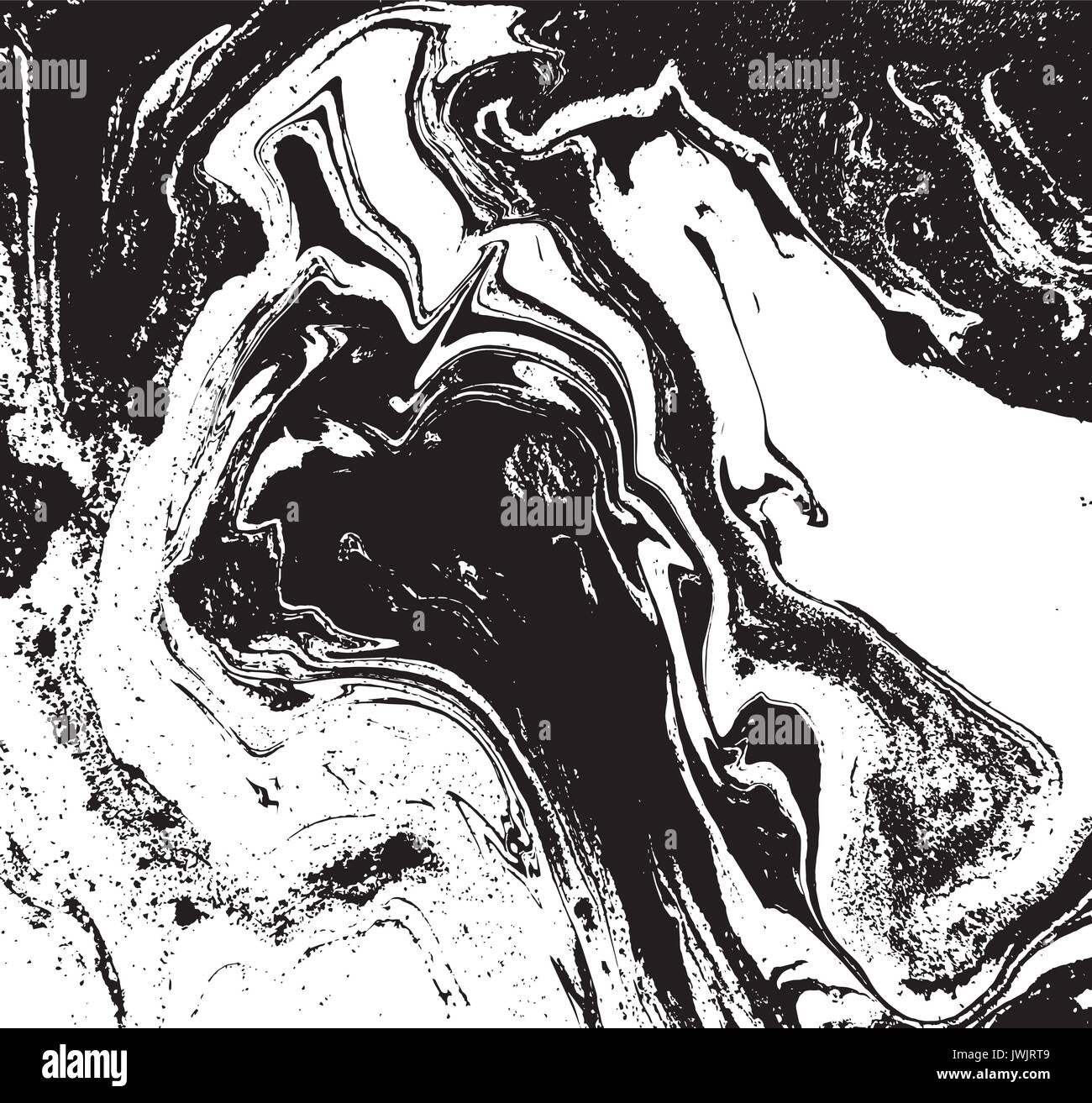 Black and white liquid texture. Watercolor hand drawn marbling ...