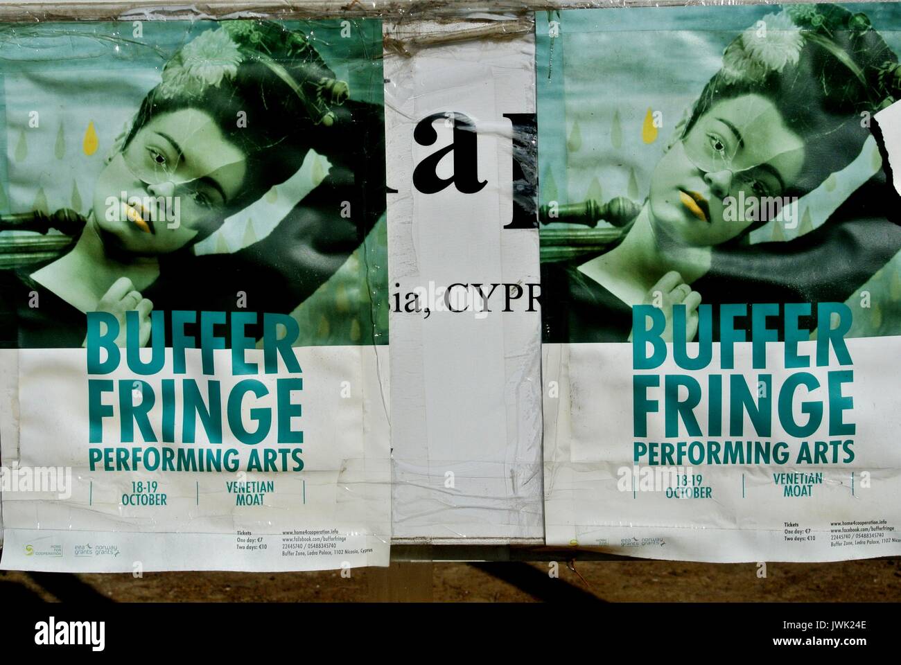 Posters for an art festival in Greek Cypriot Nicosia pictured 2015