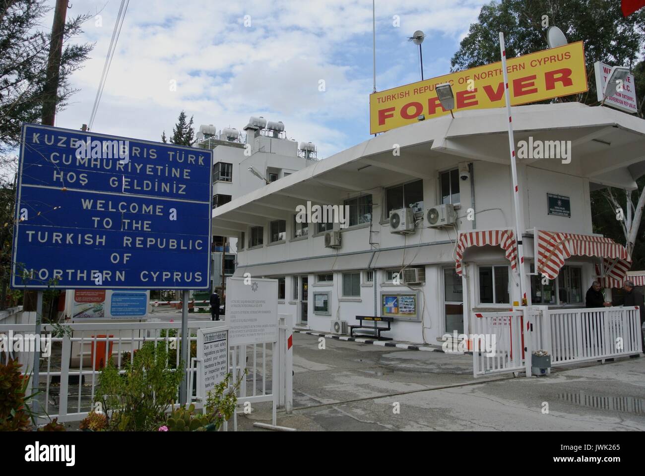A border crossing in the Cyprus capital into the Turkish republic of