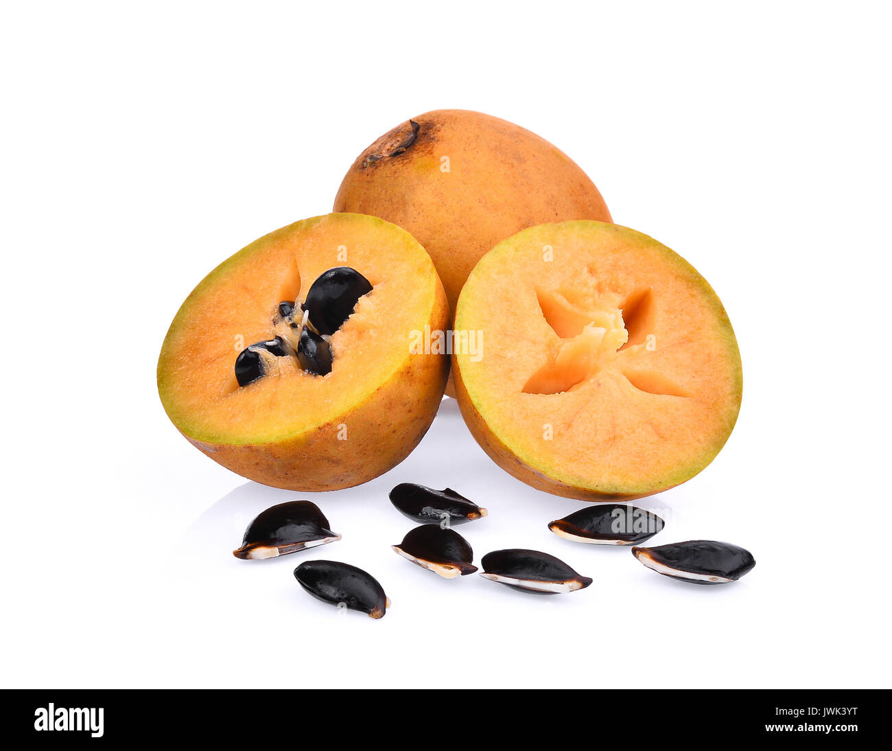 fresh sapodilla fruit isolated on white background Stock Photo