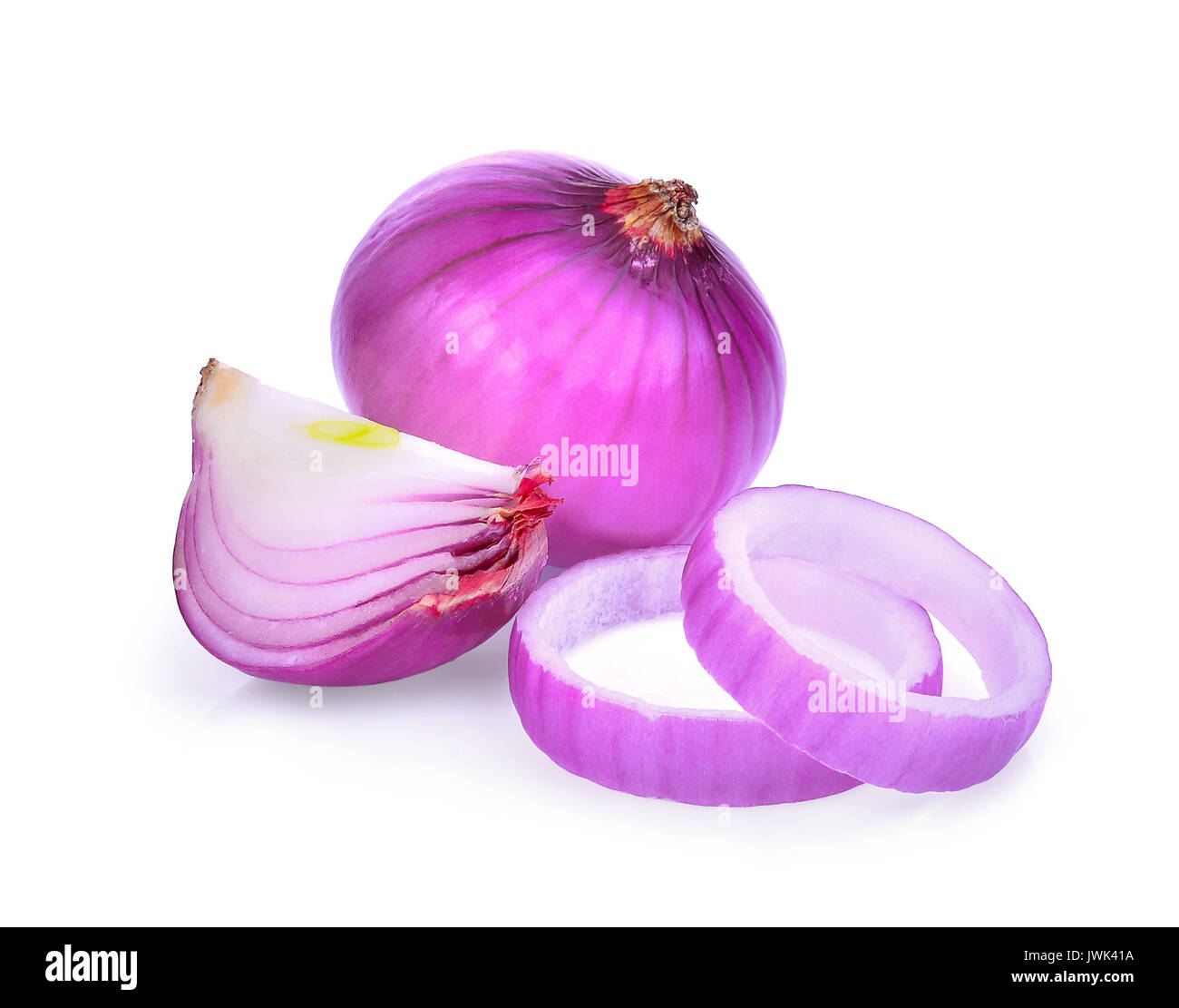 Red onion slice isolated on white background Stock Photo - Alamy