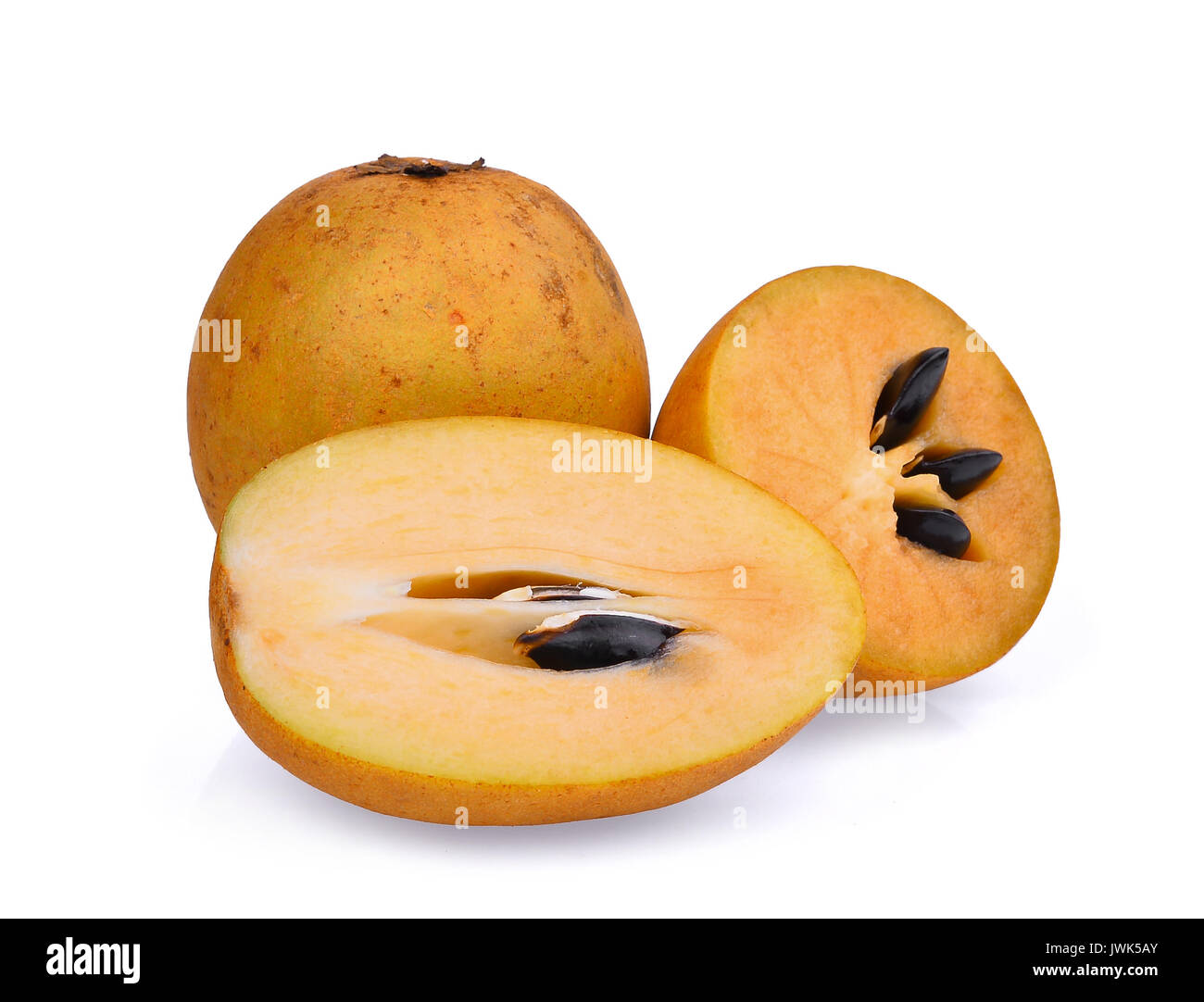 fresh sapodilla fruit isolated on white background Stock Photo - Alamy