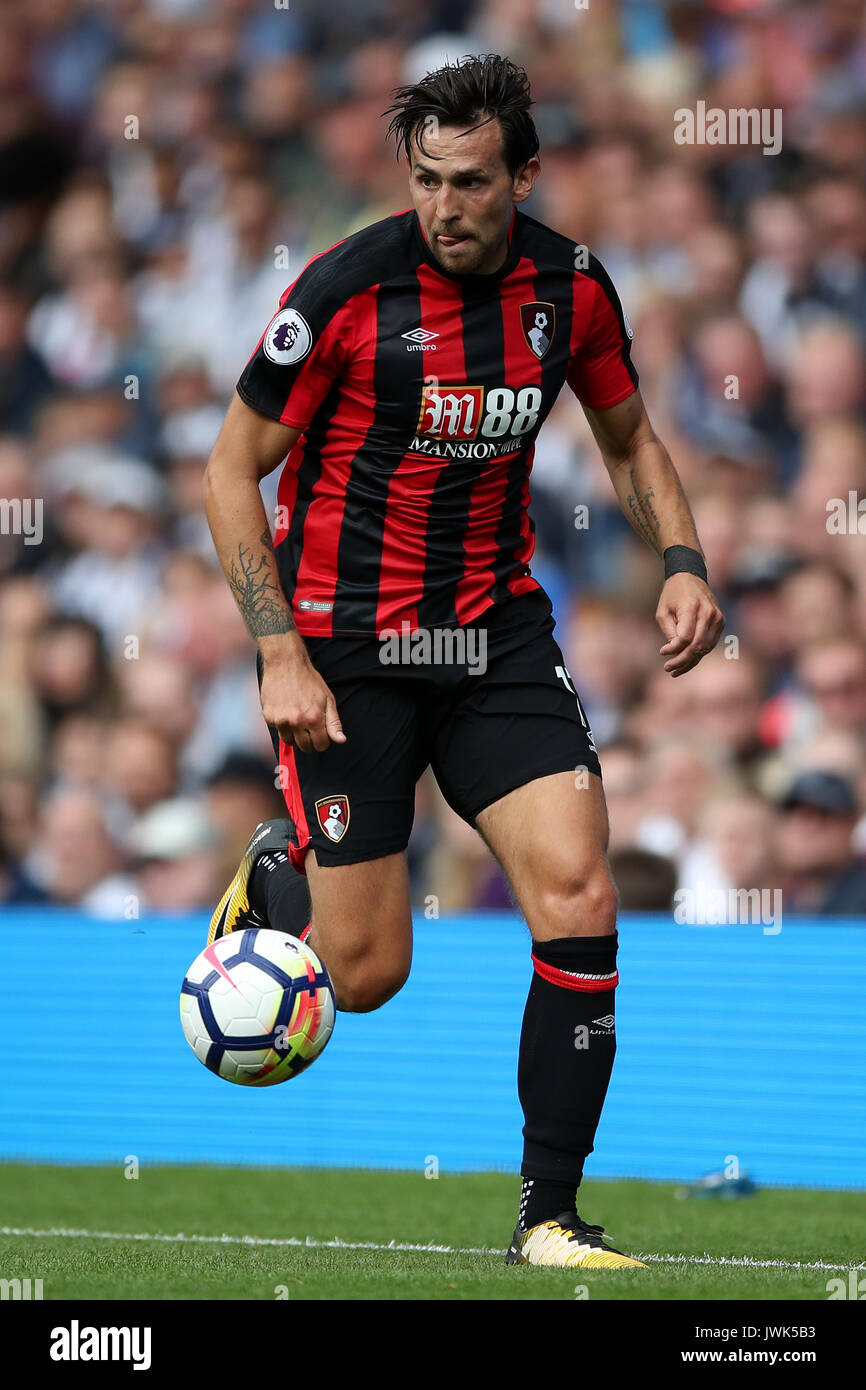 AFC Bournemouth's Charlie Daniels during the Premier League match at The Hawthorns, West Bromwich. PRESS ASSOCIATION Photo. Picture date: Saturday August 12, 2017. See PA story SOCCER West Brom. Photo credit should read: Nick Potts/PA Wire. RESTRICTIONS: No use with unauthorised audio, video, data, fixture lists, club/league logos or 'live' services. Online in-match use limited to 75 images, no video emulation. No use in betting, games or single club/league/player publications. Stock Photo