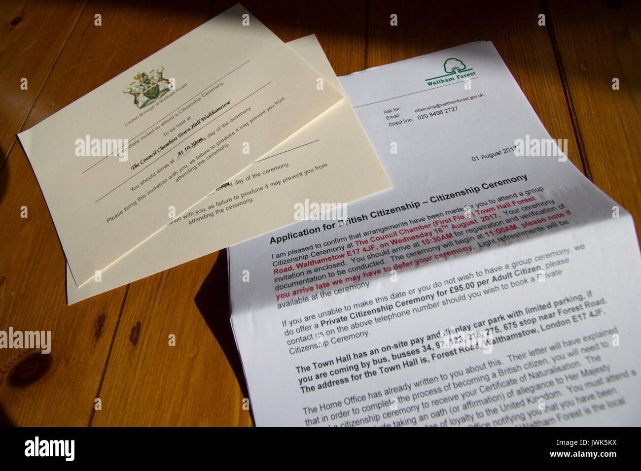 Waltham Forest Application for British citizen letter for Citizenship