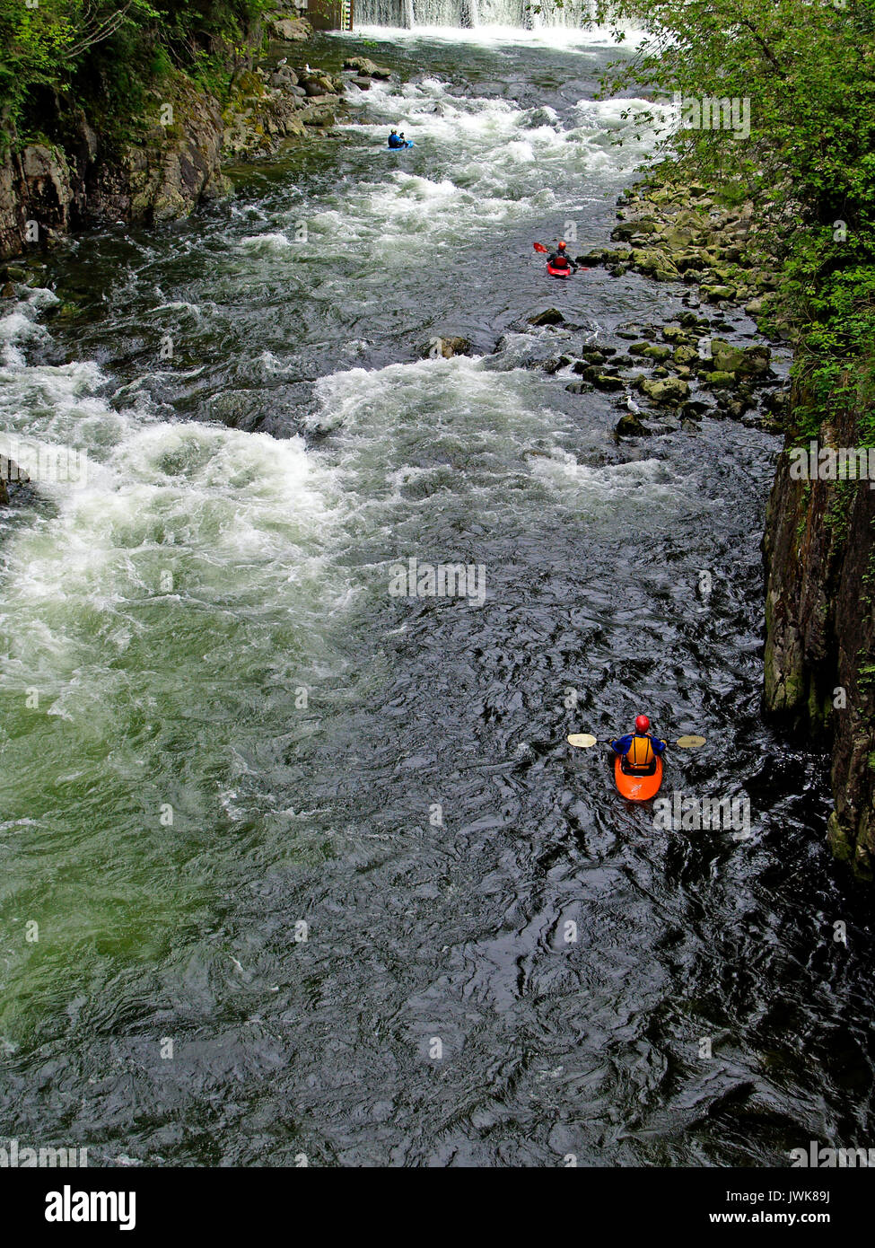 Kayaking down the Capilano River,North Vancouver,BC Stock Photo Alamy