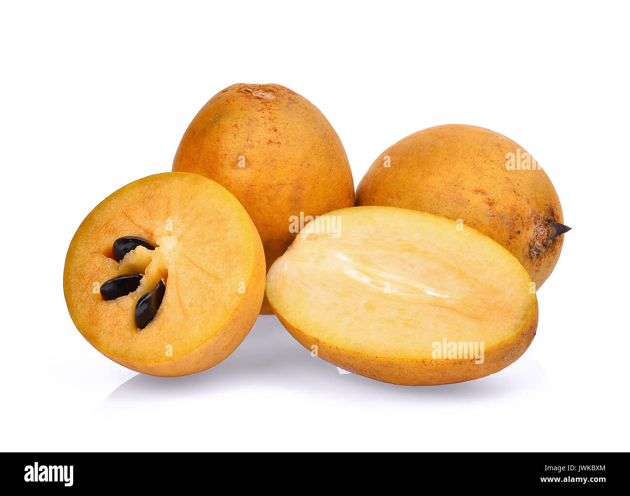 fresh sapodilla fruit isolated on white background Stock Photo - Alamy