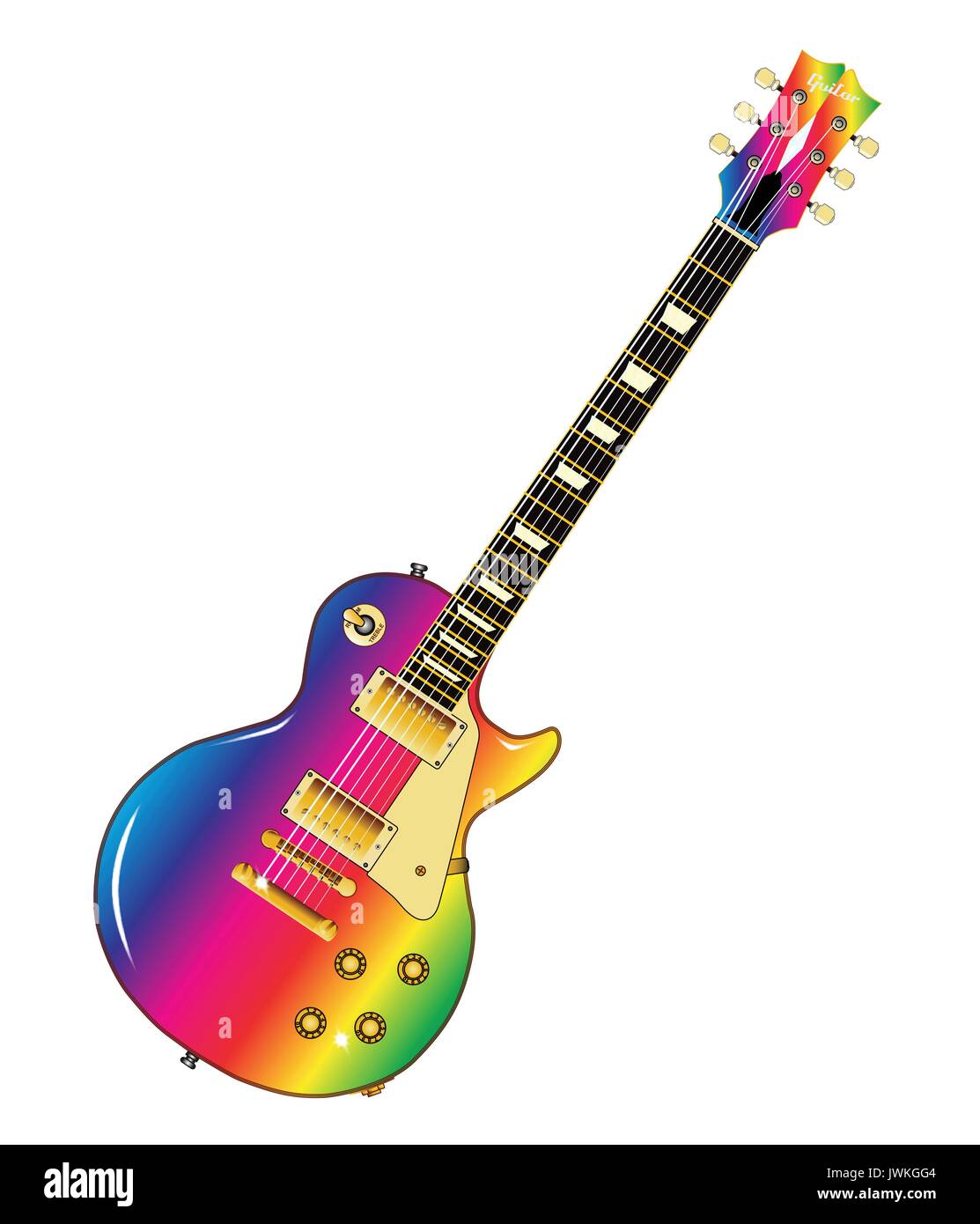 The Definitive Rock And Roll Guitar In Rainbow Lgbt Colors Isolated Stock Vector Image Art Alamy