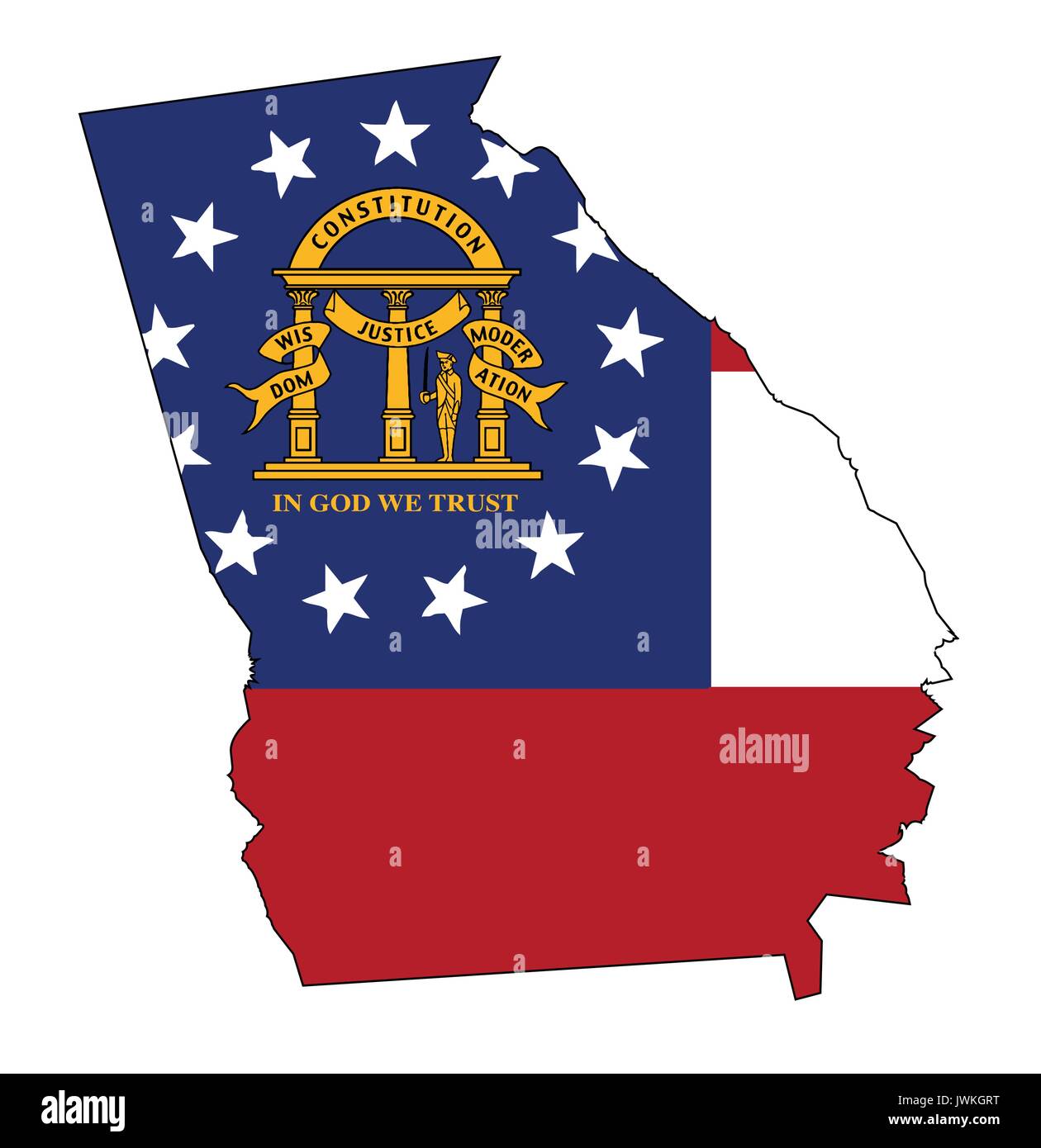 State map outline of Georgia over a white background with map inset