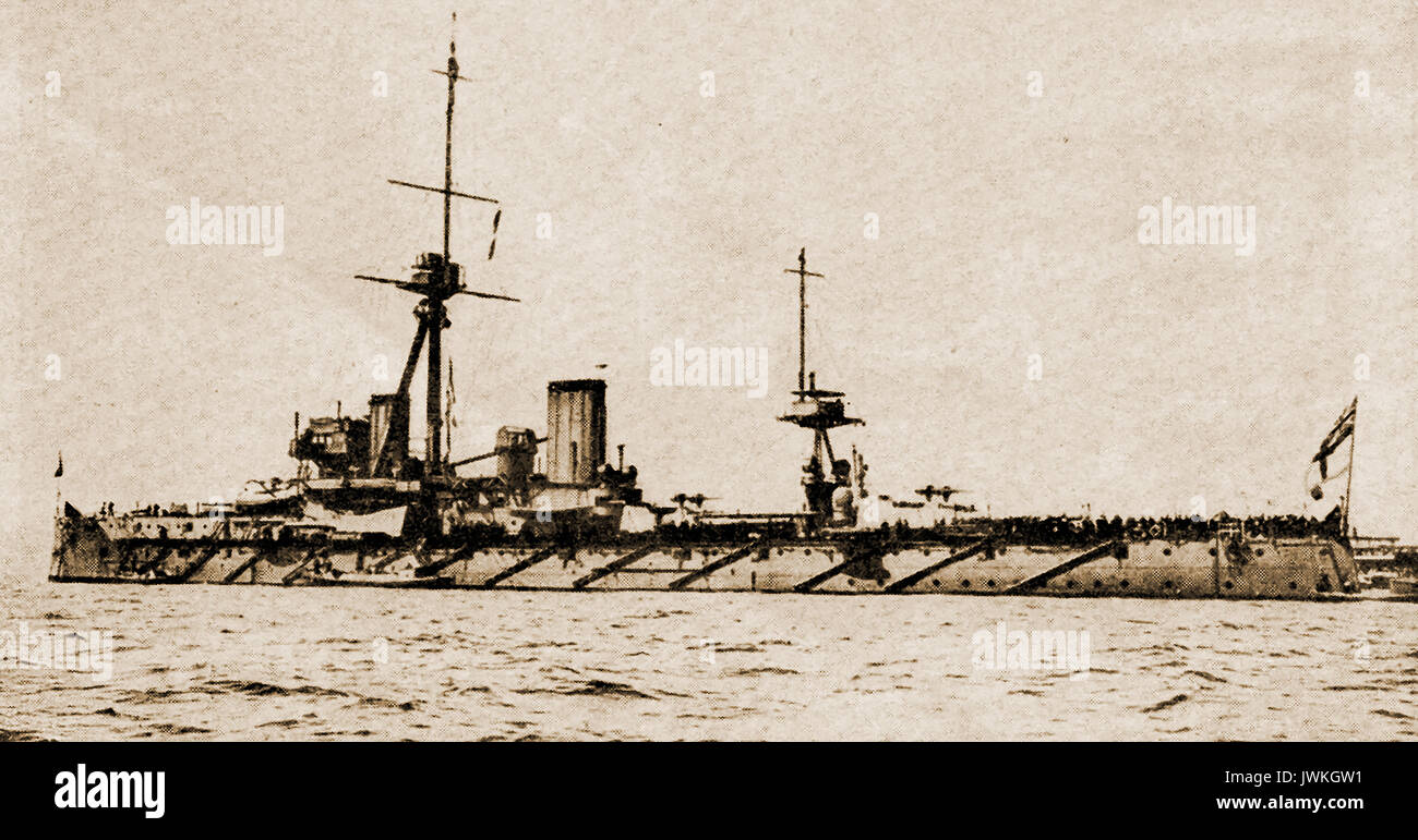 Believed to be the 9th Royal Navy ship named Dreadnought Stock Photo