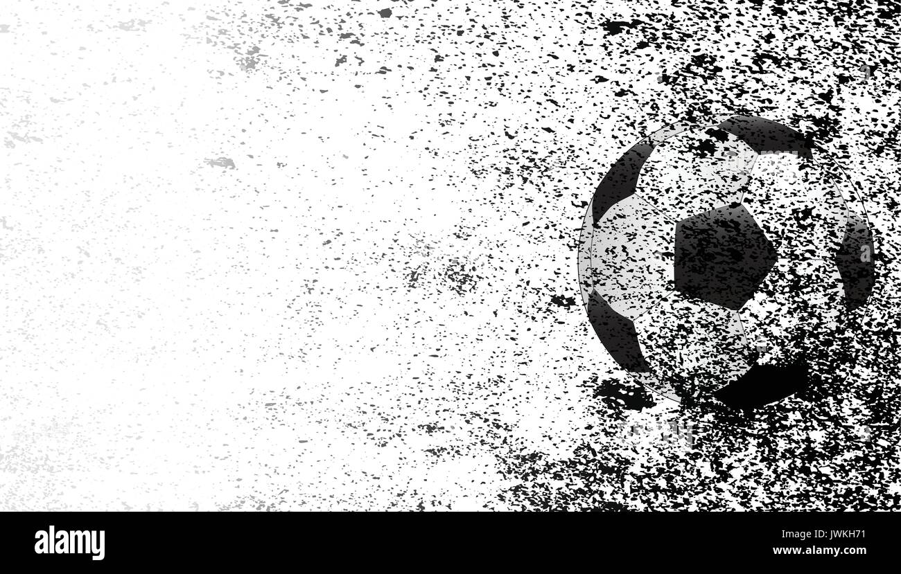 A typical soccer football with a heavy grunge faded background Stock