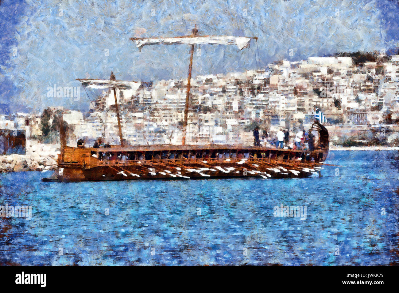 Ancient trireme Olympias underway Stock Photo - Alamy