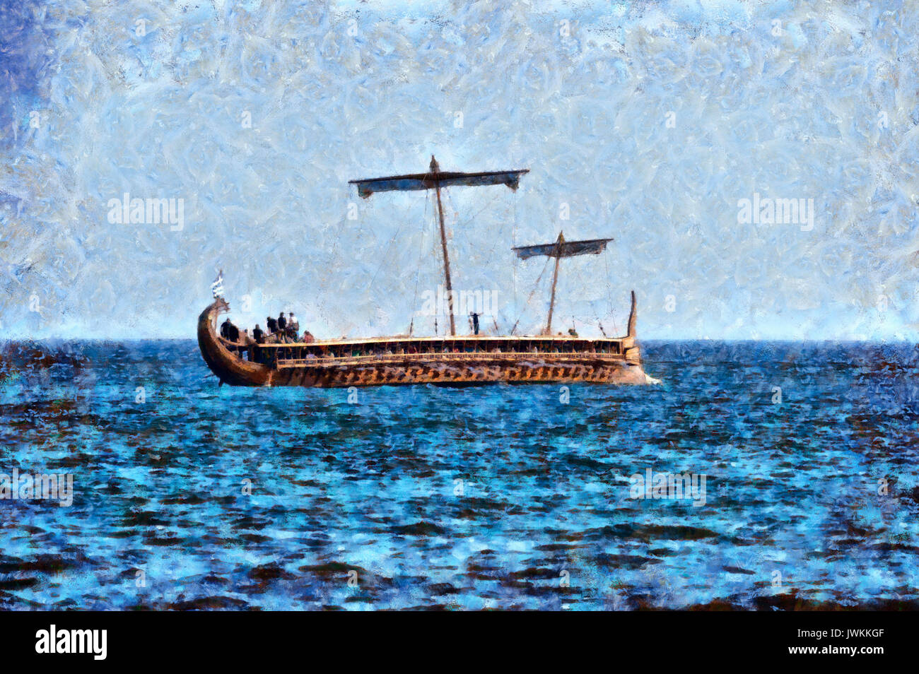 Ancient trireme Olympias underway Stock Photo - Alamy