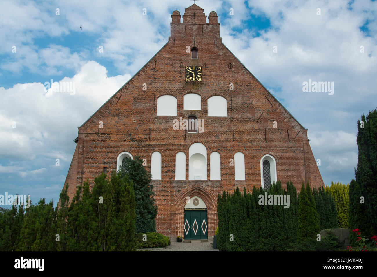 Petrikirche at Landkirchen, the oldest church on Fehmarn Island, founded ca. 1230 AD, Holstein, Germany Stock Photo