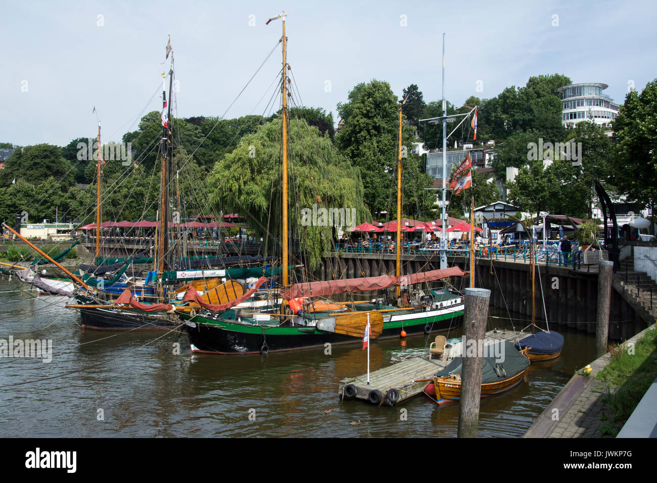 Museumshafen Oevelgonne (open air harbour museum) on the Elbe, Hamburg, Germany Stock Photo
