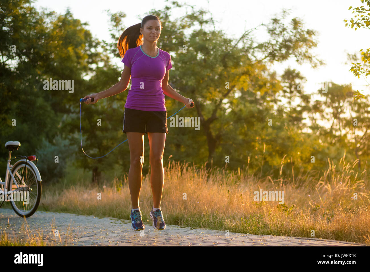 African American Girl Jumping Rope High Resolution Stock Photography ...