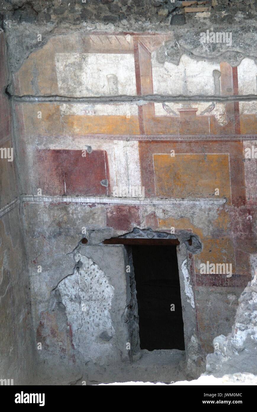 Somma Vesuviana, Naples, Italy. The huge Roman villa of Somma Vesuviana probably belonged to Emperor Augustus. Archaeological excavation is the work of scholars of the Imperial University of Tokyo and the  Suor Orsola Benincasa University of Naples. Stock Photo